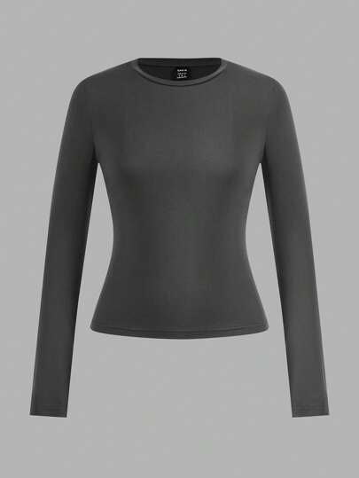 3-Pack Women’s Slim Fit Long Sleeve Tops – Soft Stretchy Cotton, Everyday Essential Tees, UK Trending Style