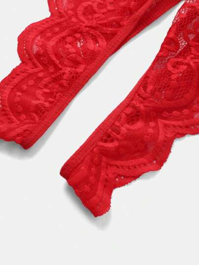 Flattering lace bodysuit, romantic sheer lingerie, feminine nightwear, bold and elegant look, scalloped edge detail, soft breathable lace, perfect for special nights, adjustable fit, TikTok trending sleepwear for confident women.