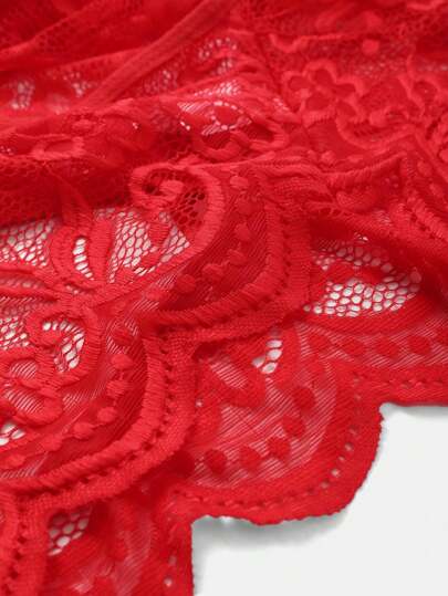 Flattering lace bodysuit, romantic sheer lingerie, feminine nightwear, bold and elegant look, scalloped edge detail, soft breathable lace, perfect for special nights, adjustable fit, TikTok trending sleepwear for confident women.