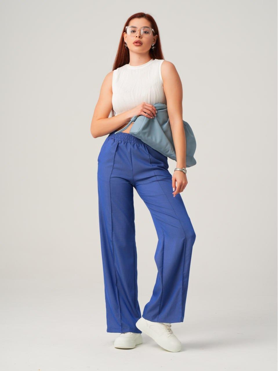 Women’s Lightweight Wide Leg Trousers – High-Waist Denim-Look Pants, Breathable Summer Fit, Korean Fashion Trending Style