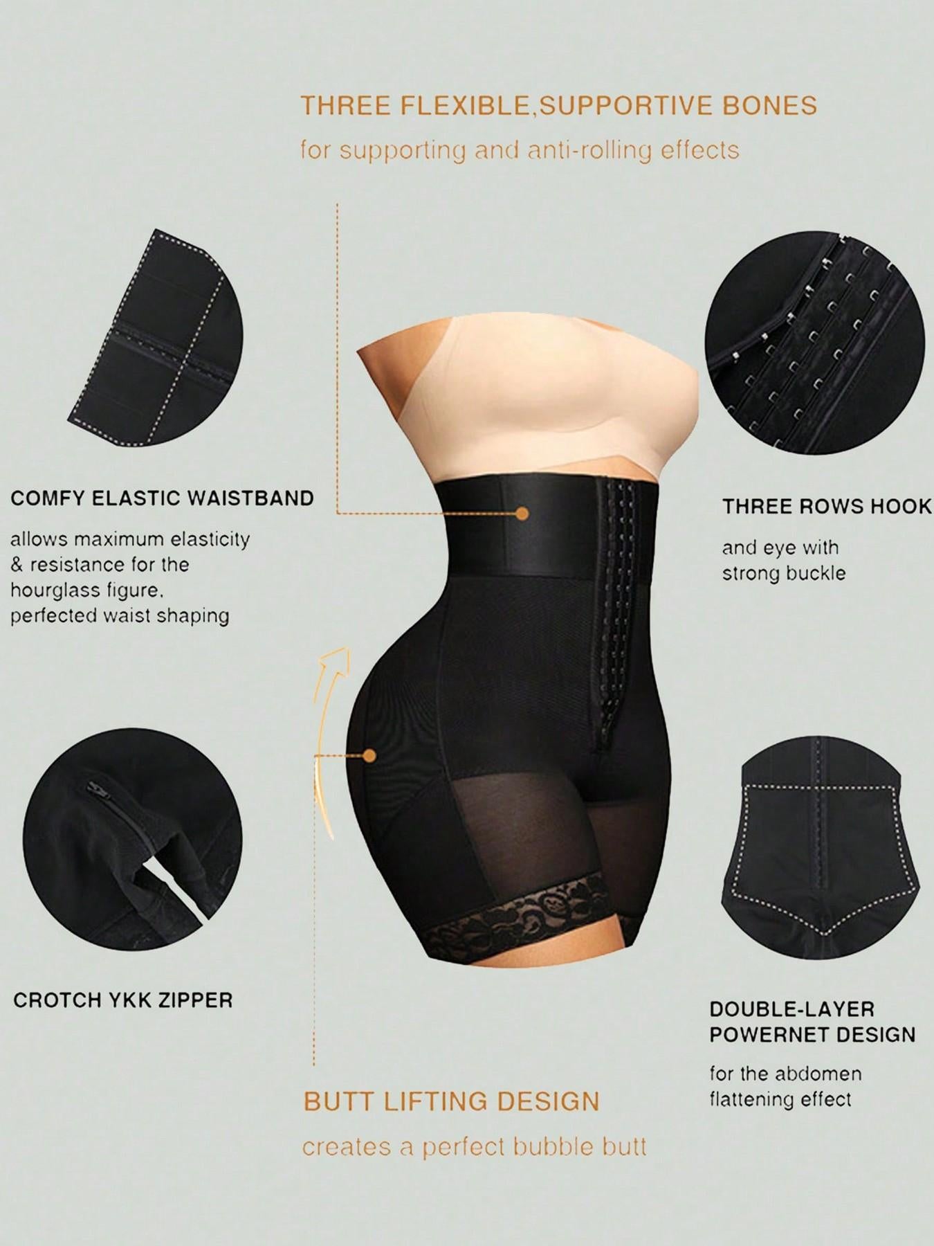 FeelinGirl Butt Lifting Shapewear Body Shaper For Women  Control Panties With Hook Zipper Closure Comfort Womens